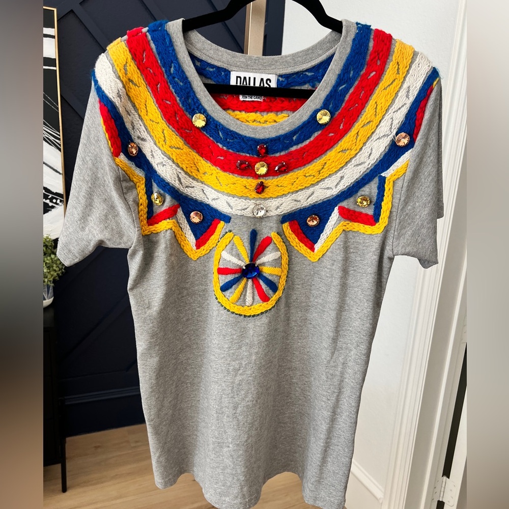 Dallas Paris Join the Gang Stitched Rhinestone Tee